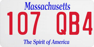 MA license plate 107QB4