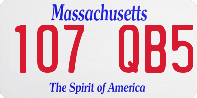 MA license plate 107QB5