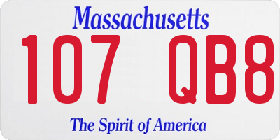 MA license plate 107QB8