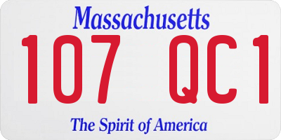 MA license plate 107QC1