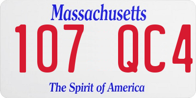 MA license plate 107QC4