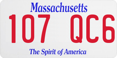 MA license plate 107QC6