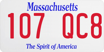 MA license plate 107QC8