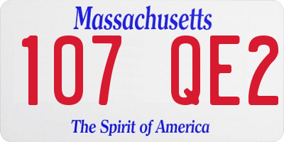 MA license plate 107QE2