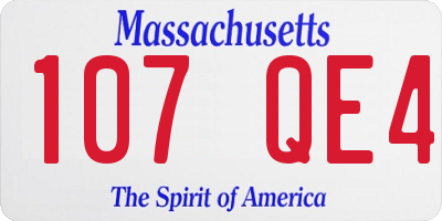 MA license plate 107QE4