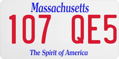 MA license plate 107QE5