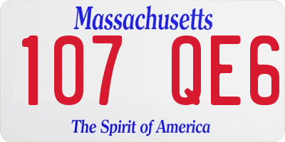 MA license plate 107QE6