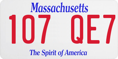 MA license plate 107QE7
