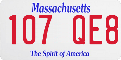 MA license plate 107QE8