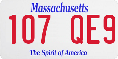 MA license plate 107QE9