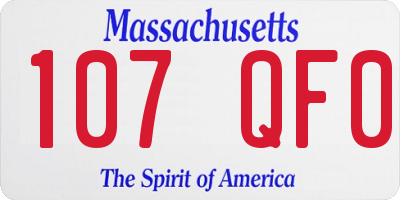 MA license plate 107QF0