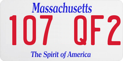 MA license plate 107QF2