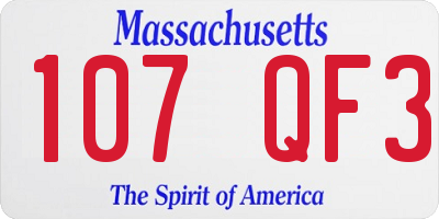 MA license plate 107QF3