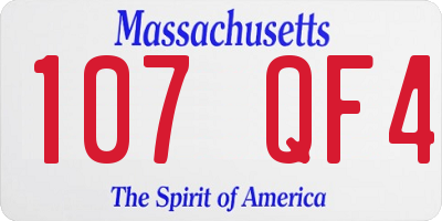 MA license plate 107QF4