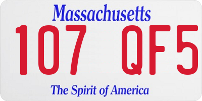 MA license plate 107QF5