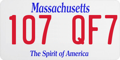 MA license plate 107QF7