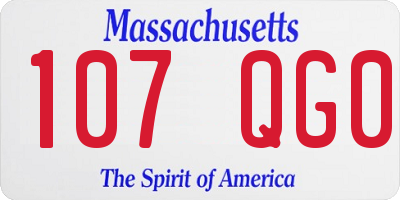 MA license plate 107QG0