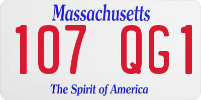 MA license plate 107QG1
