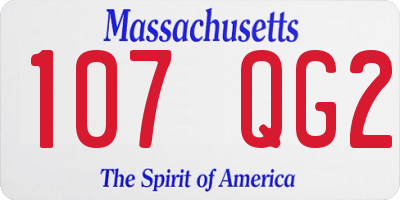 MA license plate 107QG2