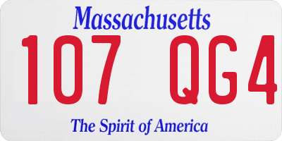 MA license plate 107QG4