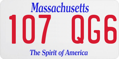 MA license plate 107QG6