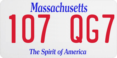 MA license plate 107QG7