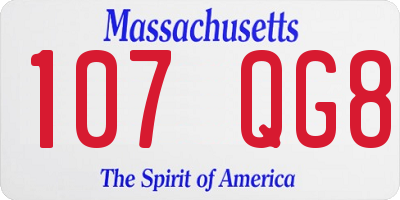 MA license plate 107QG8