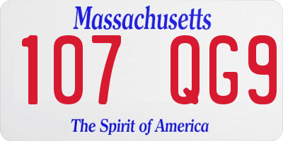 MA license plate 107QG9