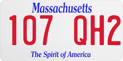 MA license plate 107QH2
