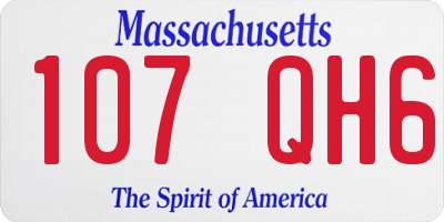 MA license plate 107QH6