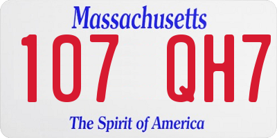 MA license plate 107QH7
