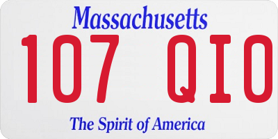 MA license plate 107QI0