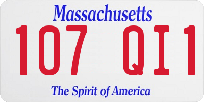 MA license plate 107QI1