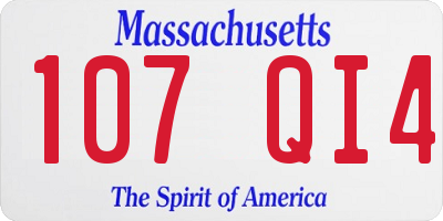 MA license plate 107QI4