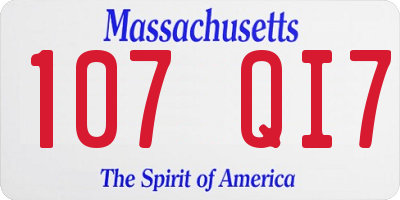 MA license plate 107QI7
