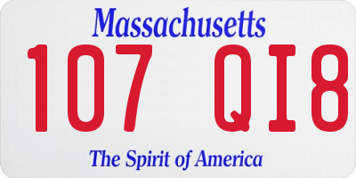 MA license plate 107QI8