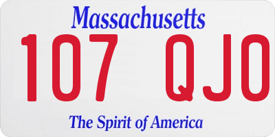 MA license plate 107QJ0