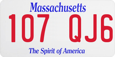 MA license plate 107QJ6