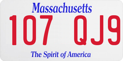 MA license plate 107QJ9
