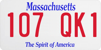 MA license plate 107QK1