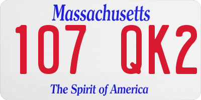 MA license plate 107QK2