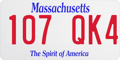 MA license plate 107QK4