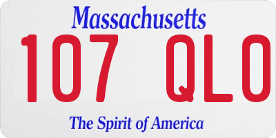 MA license plate 107QL0