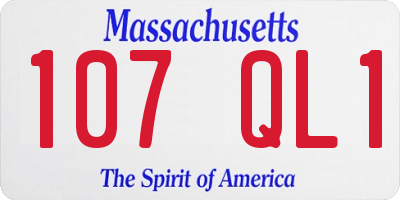 MA license plate 107QL1
