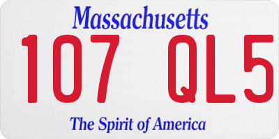 MA license plate 107QL5