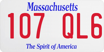 MA license plate 107QL6