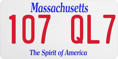 MA license plate 107QL7