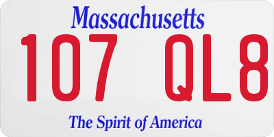 MA license plate 107QL8