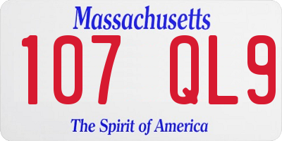 MA license plate 107QL9