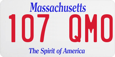 MA license plate 107QM0